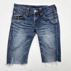Levis 906 Denim Jean Shorts Womens 29 W Cutoff Bermuda Y2K Pink Stitch‎ Japan